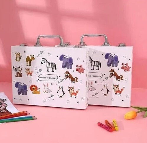 Painting Set in Case Colouring Set with Suitcase 144pcs 34x23cm 144pcs