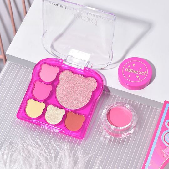 Set 6 Makeup Products Kevin Coco Pink Bear 16.2 X 16 X 2.5 Cm