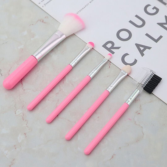 Set 5 Make-up Pinsel Flippy Reise Lidschatten Puder Synthetische Borste Rosa