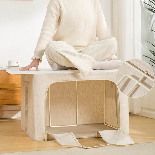 Stoff Aufbewahrungshülle für Kleidung in Beige Farbe 50x40x33cm 1Stück