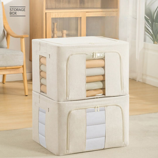 Stoff Aufbewahrungshülle für Kleidung in Beige Farbe 50x40x33cm 1Stück
