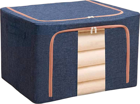 Casetă Textilă De Depozitare Pentru Haine Tricotate Pătură Duvet Albastră 60x42x40cm