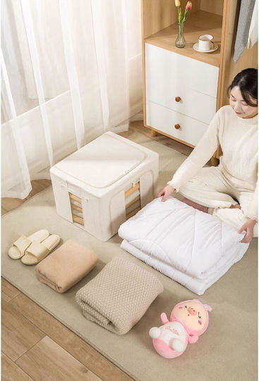 Stoff Aufbewahrungshülle für Kleidung in Beige Farbe 50x40x33cm 1Stück