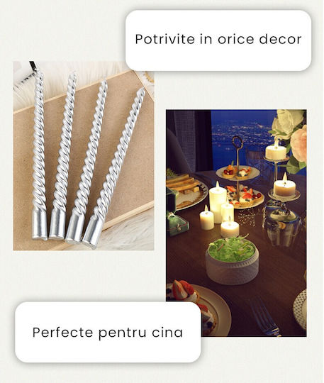 Lumânare Decorativă Conică Neagră 205gr 4 Bucăți
