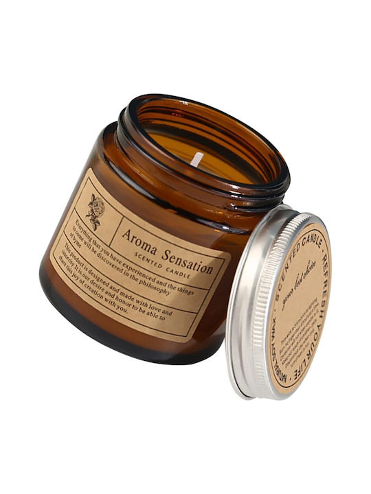 Aromatic Candle in Brown Jar 200g