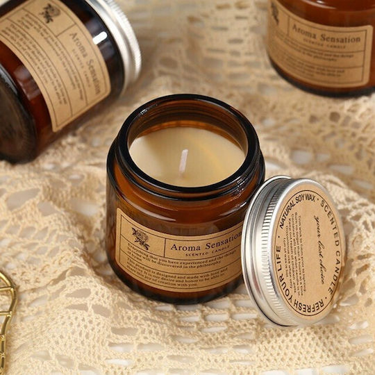 Lumânare Aromatică în Borcan Maro 200gr