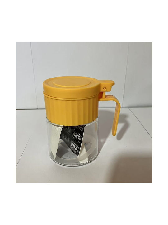 Βάζο για Ζάχαρη με Καπάκι Γυάλινο Κίτρινο 180ml