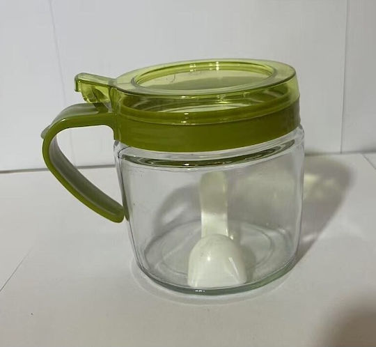Vase für Zucker mit Deckel Glas Grün 180ml Vase für Zucker mit Deckel Glas Grün 180ml