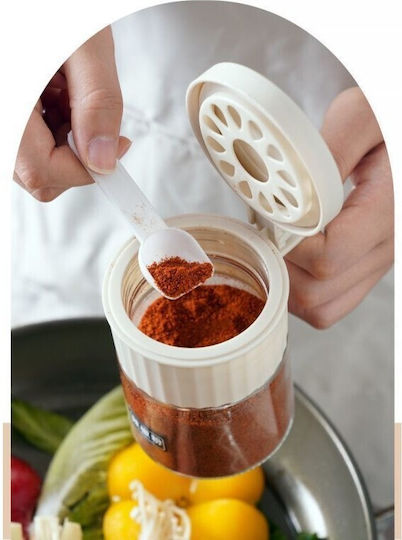 Βάζο για Ζάχαρη με Καπάκι Γυάλινο Λευκό 180ml