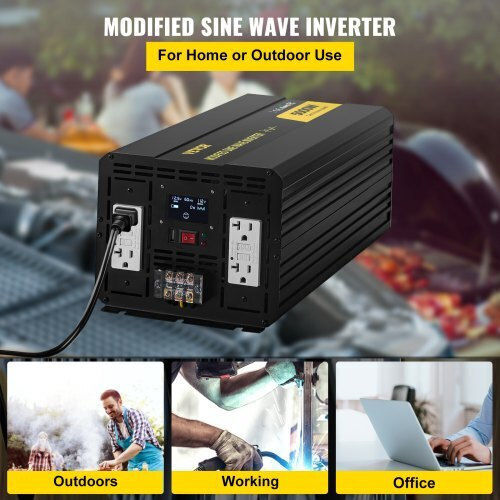 Vevor Car Inverter Modified Sinewave 5000W to Converter 12V DC in 110V AC with 1xUSB