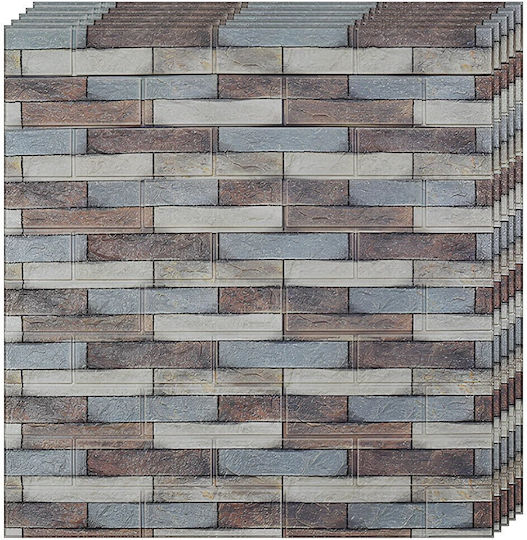 Panouri Decorative 3D Pentru Perete Spumă Autoadeziv Gri 70x77cm 10 Bucăți