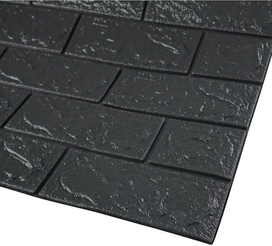 Panouri Decorative 3D Spumă Autoadezive Negre 35x38cm 10 Bucăți