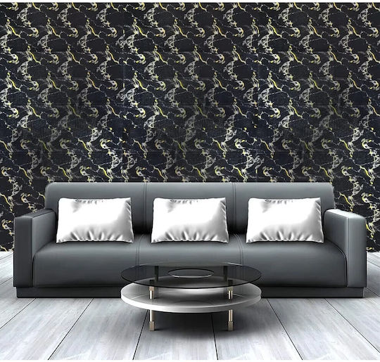 Panouri Decorative 3d Din PVC Autoadezive Negre 70x70cm 10 Bucăți