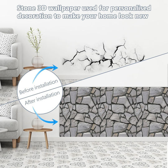 Panouri Decorative 3D Autoadezive Gri 30x30cm 10 Bucăți