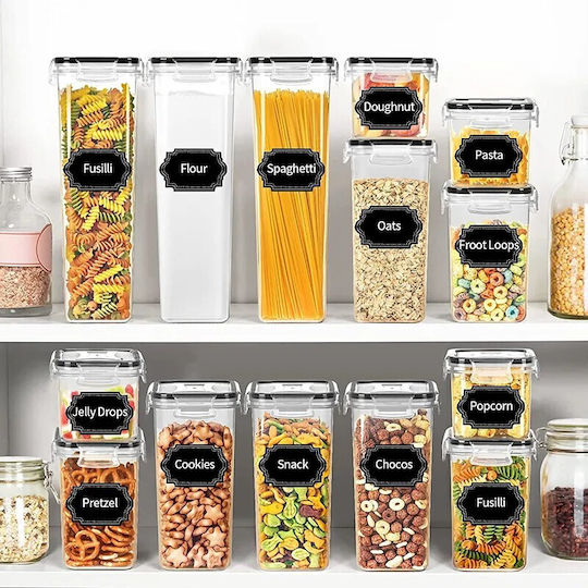 16er Set Getreideboxen mit Deckel Kunststoff Transparent 2700ml 16Stücke