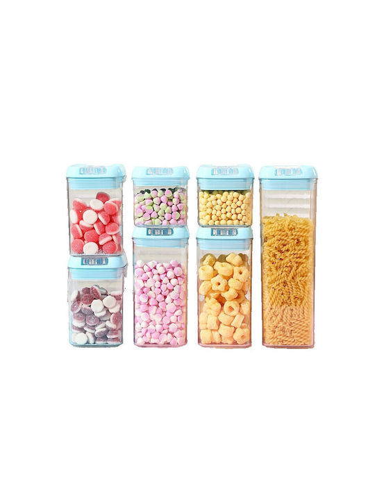 Set 7Stück Gläser Getreide mit Deckel Kunststoff Transparent 500ml