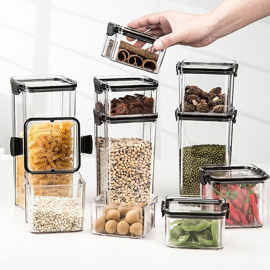 Кутия За Зърнени Храни С Капак Пластмасова Прозрачна 1800ml