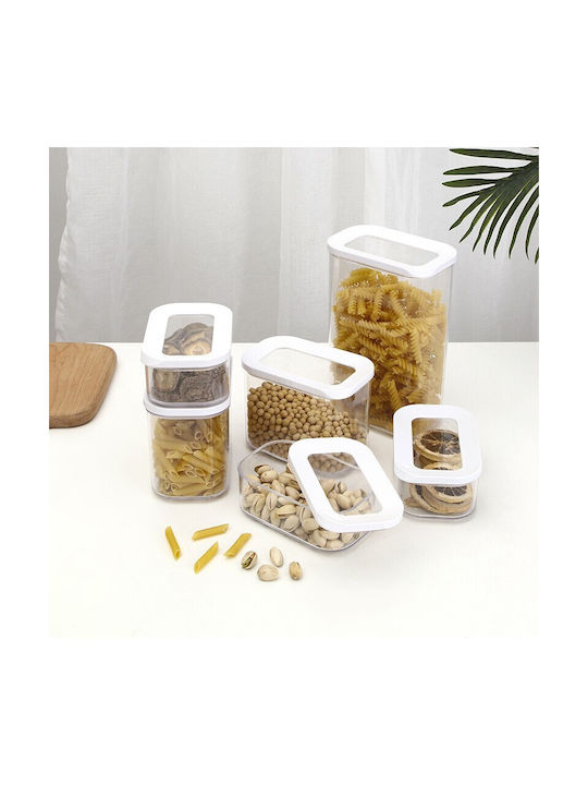 Set 5Stück Gläser Getreide mit Deckel Kunststoff Transparent 450ml