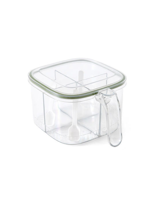 Box for Sugar / Coffee / Tea with Lid Plastic Green 10x10x20cm