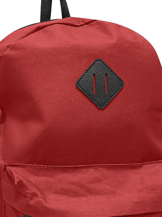 24home.gr School Backpack for Junior High-High School with Water Bottle Holder Red 31 x 13 x 41cm