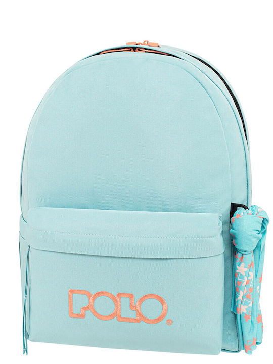 Polo Original Scarf School Backpack Junior High-High School With Water Bottle Holder Turquoise 20 Litre 30 x 21 x 42cm 2025