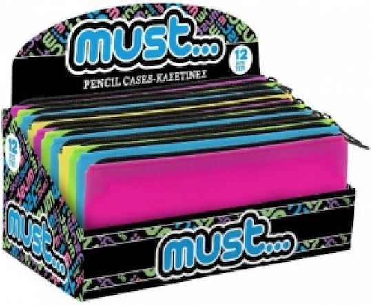 Must Focus Monochrome Yellow Silicone Flat Pencil Case 21x10cm 0584839yellow Must