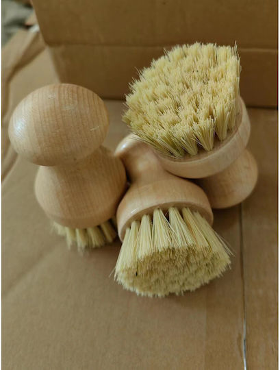 Perie Curățare Vase Flippy Lemn de Bambus 8 X 5 Cm Perie Sisal Maro