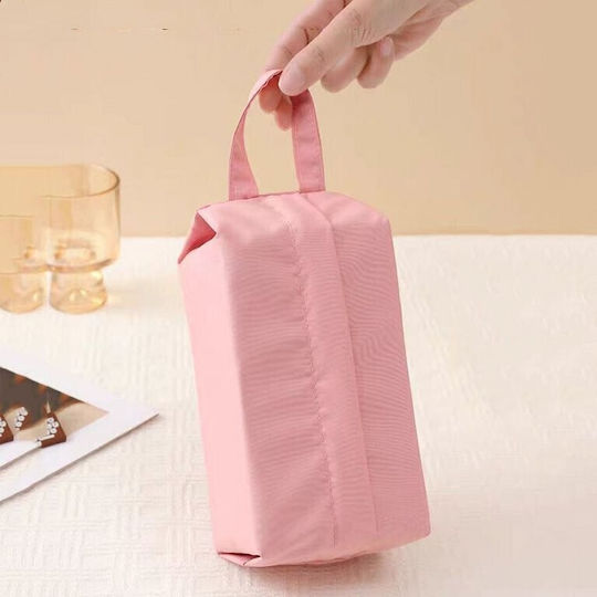 Husă Din Material Textil Pentru Depozitare Haine / Lenjerie Intimă / Șosete Roz 10.5x28x3cm