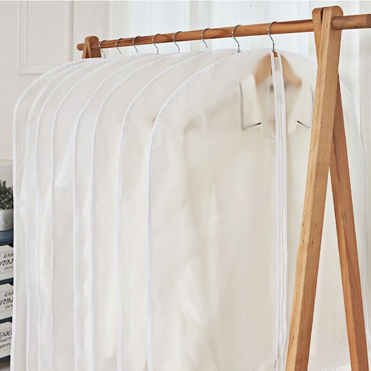 Kunststoff Aufbewahrungsbeutel für Taschen / Kleidung / Kleider in Weiß Farbe 60x140cm 5Stück