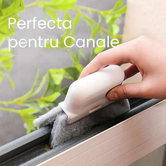 Perii de Curățare 2 în 1 Perii Flippy Canale pentru Ferestre și Uși Colțuri Moarte Ferestre Locuri Dificil de Atinge Albe