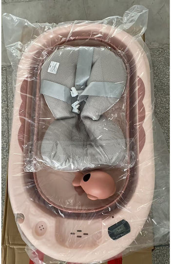 Faltbare Babybadewanne mit Thermometer Rosa