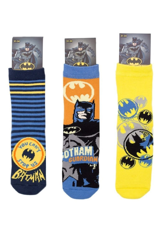 Warner Bros Șosete pentru Copii Antiderapant Galben 3 Perechi