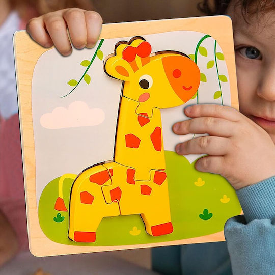 Ξύλινο Παιδικό Puzzle για 3+ Ετών 4pcs