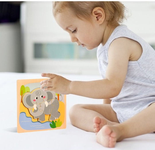 Ξύλινο Παιδικό Puzzle για 3+ Ετών 4pcs
