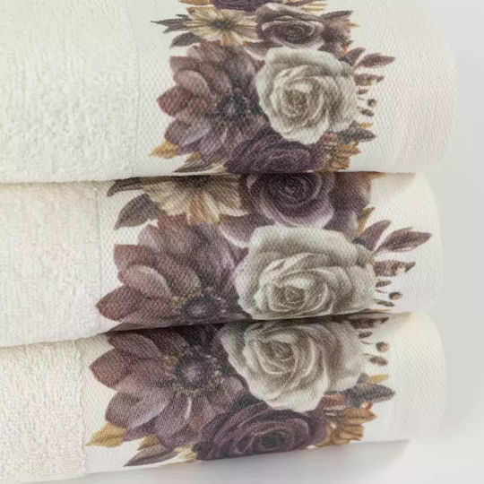 Borea Set De Prosoape De Baie 3 Buc Gerbera Ecru