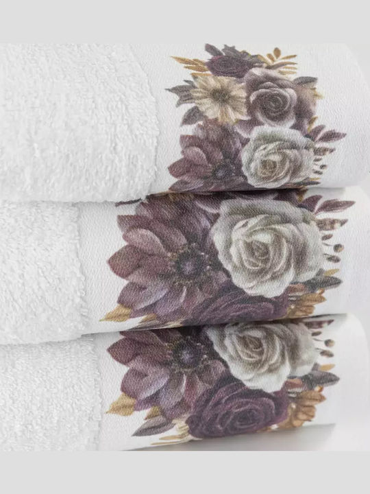 Borea Set De Prosoape De Baie 2 Buc Gerbera Albe