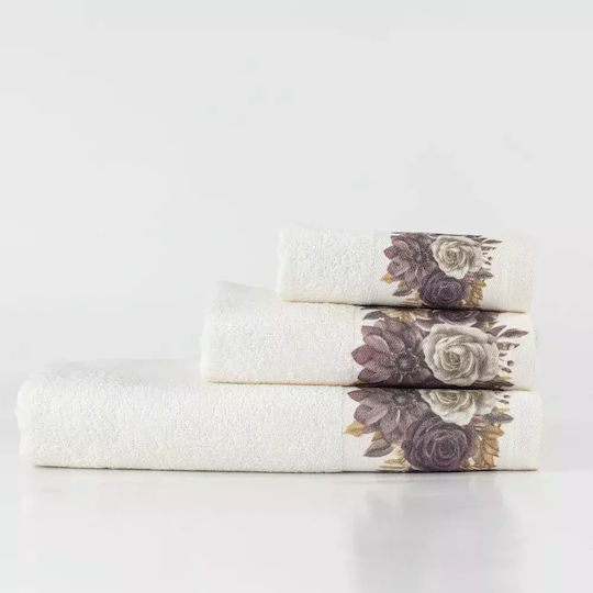 Borea Set De Prosoape De Baie 3 Buc Gerbera Ecru