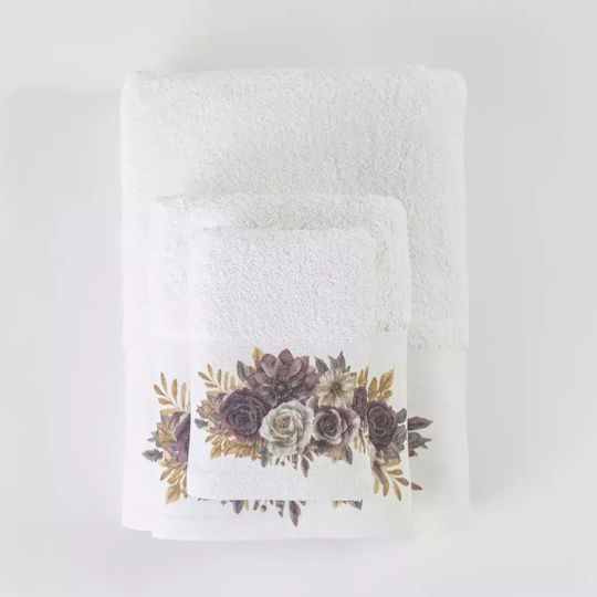 Borea Set De Prosoape De Baie 3 Buc Gerbera Ecru