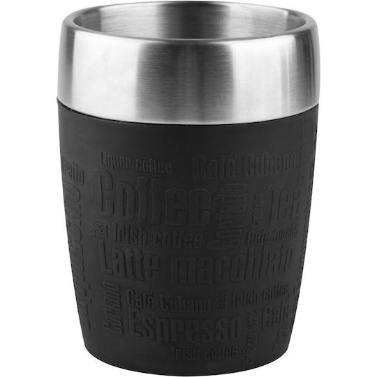 Emsa Τravel Cup Pahar Termos Oțel inoxidabil 200ml Negru cu Mustiuc