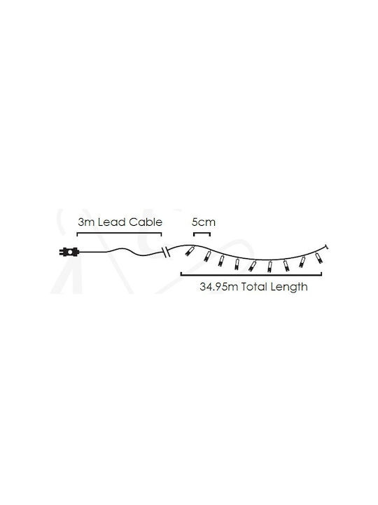 700 Lights LED 35m. Warm White in String 1pcs