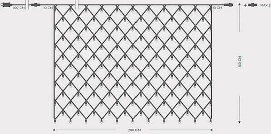 240 Lights LED 2m. x 150cm Natural White type Net 1pcs