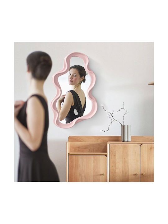 Wall Mirror with Pink Frame 41x26cm 1pcs