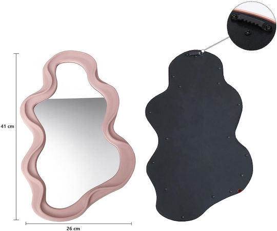 Wandspiegel mit Rosa Rahmen 41x26cm 1Stück