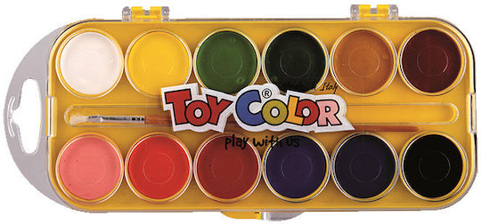 Toy Color Aquarellfarbenset Bunte mit Pinsel 12Stück 220.704