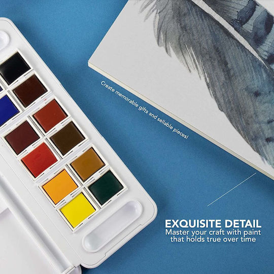 Daler Rowney Set De Acuarele 12 Culori Cu Pensulă