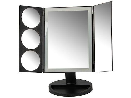 Verk Group Makeup Mirror Tabletop with Light 5x10cm Black
