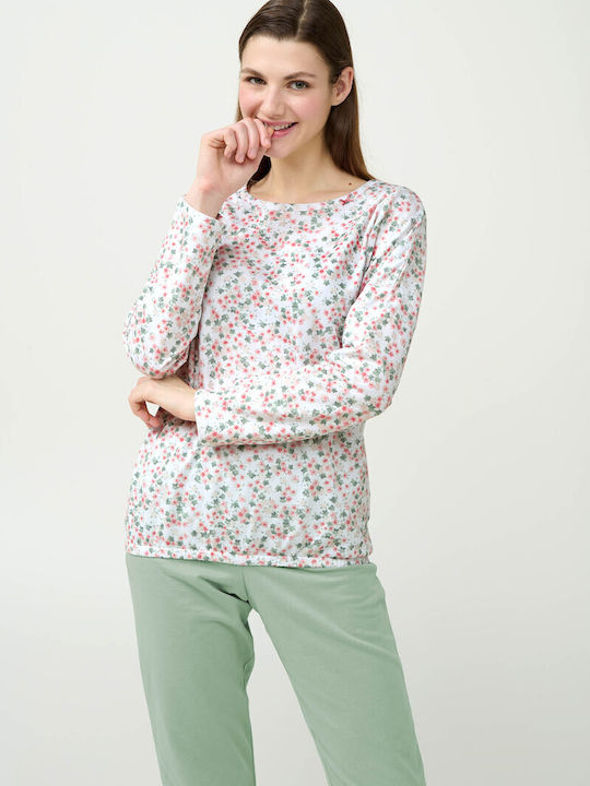 Vamp Winter Damen Pyjama-Set Green Frosty