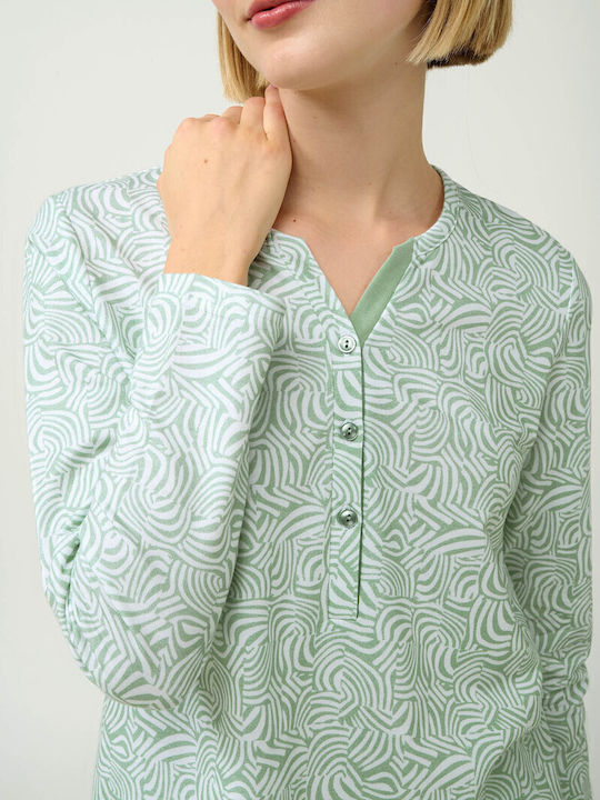 Vamp Winter Damen Pyjama-Set Green Frosty