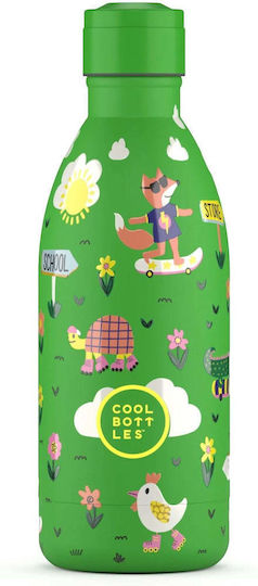 Cool Bottles Kids Water Bottle Stainless Steel with Straw 500ml