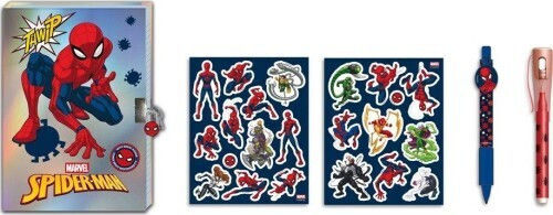 Diary Lock Magic Pen Stickers Spiderman